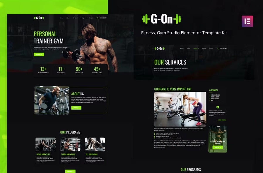 G-on – Fitness & Gym Elementor Template