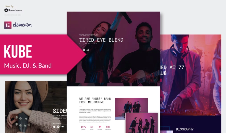 Kube – Music Elementor Template