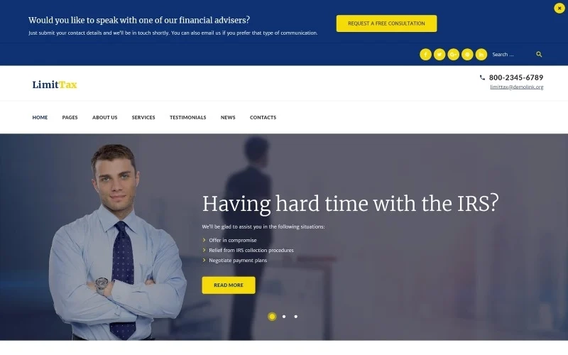 LimitTax – Auditing and Accounting WordPress Theme
