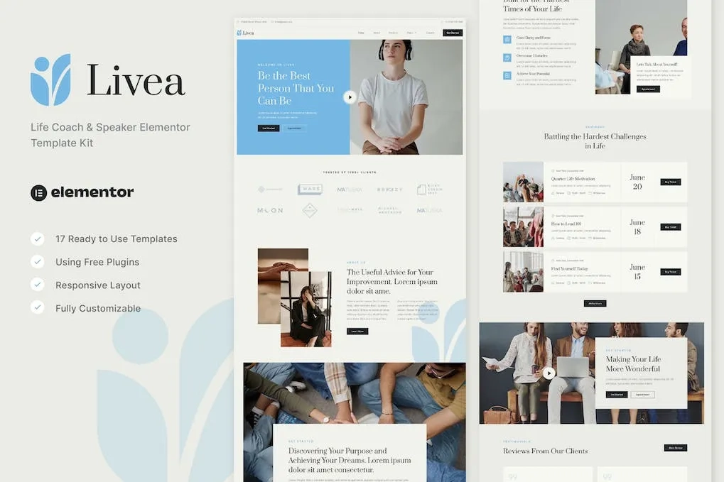Livea – Life Coach & Speaker Elementor Template
