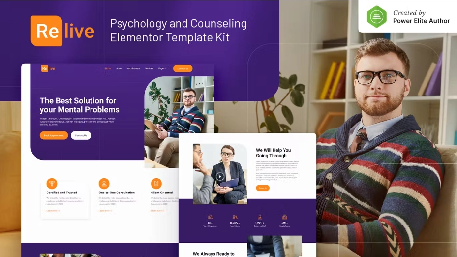 Relive – Psychology & Counseling Elementor Template