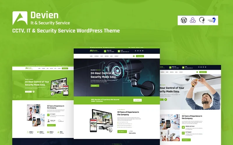 Devien – CCTV, IT and Security Service Responsive WordPress Theme
