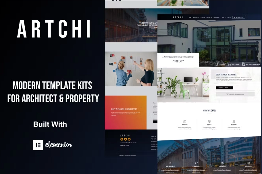Artchi – Modern Architecture Elementor Template