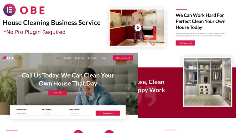 Obe – House Cleaning Business Elementor Template