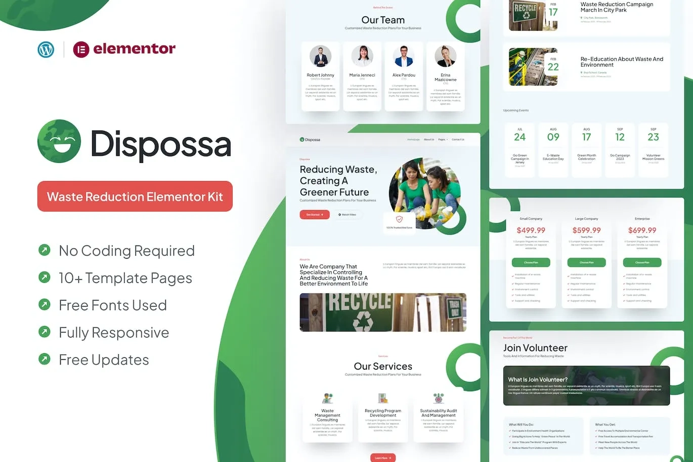 Dispossa – Waste Reduction Elementor Pro Template