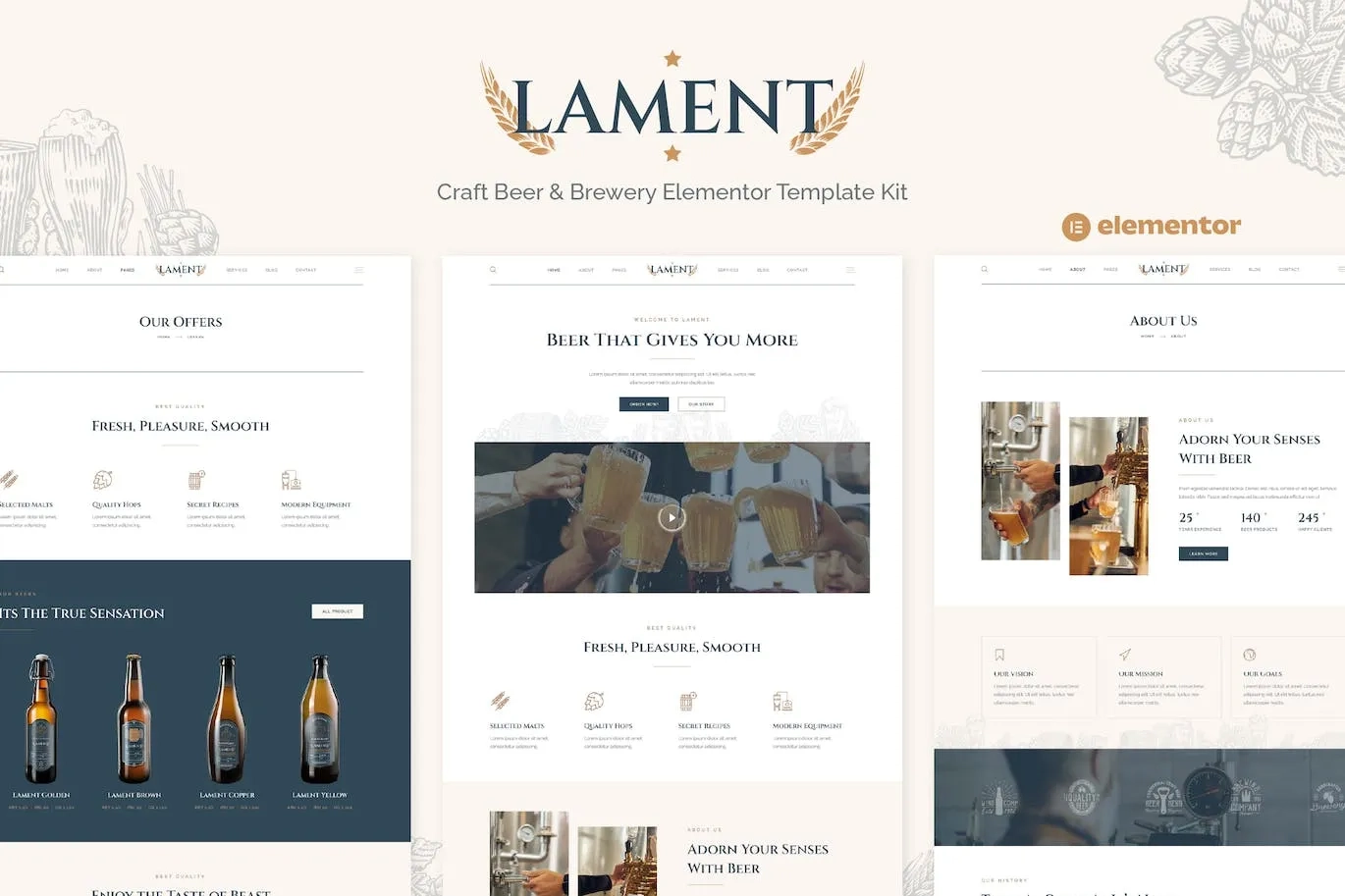 Lament – Craft Beer & Brewery Elementor Template
