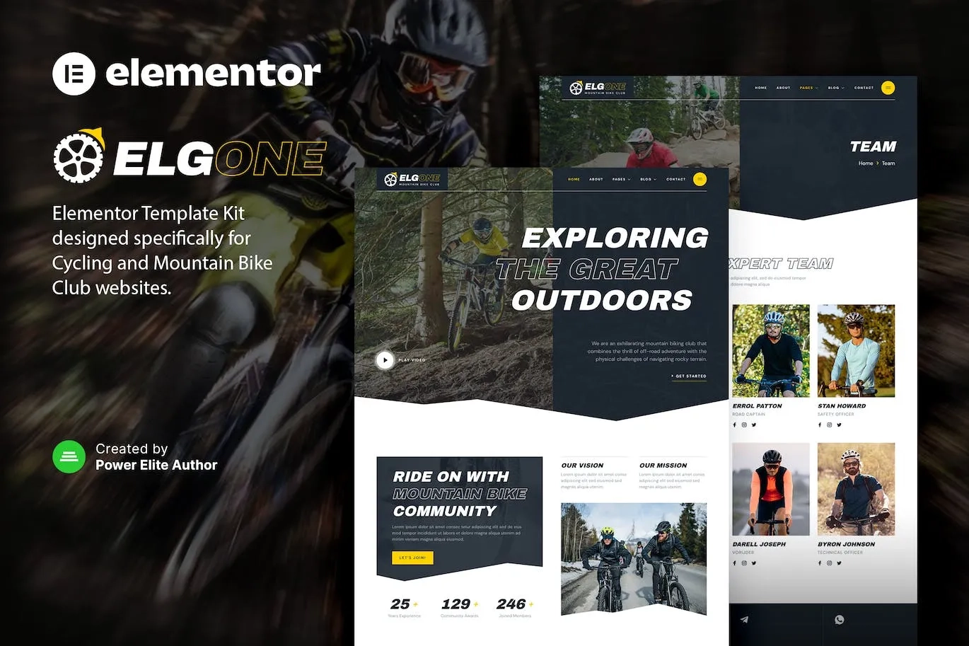 Elgone – Cycling & Mountain Bike Club Elementor Template