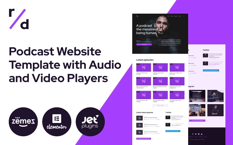 Richard Dream – Podcast Website Template with Audio and Video Players WordPress Theme