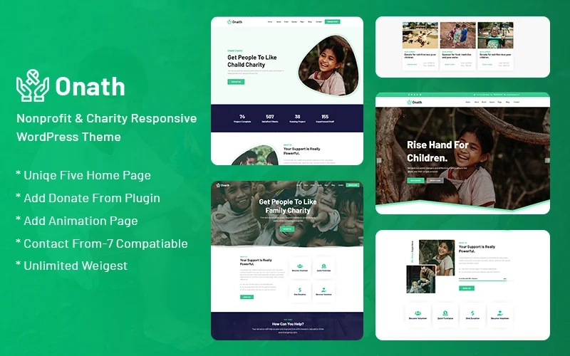 Onath – Nonprofit and Charity Responsive WordPress Theme