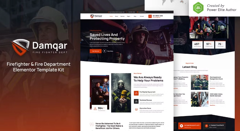 Damqar – Firefighter & Fire Department Elementor Template