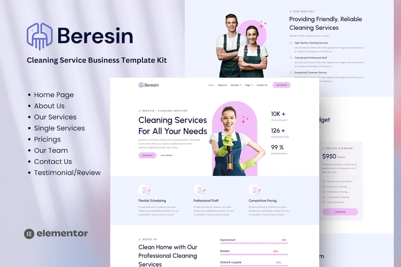 Beresin – Modern Cleaning Service Business Elementor