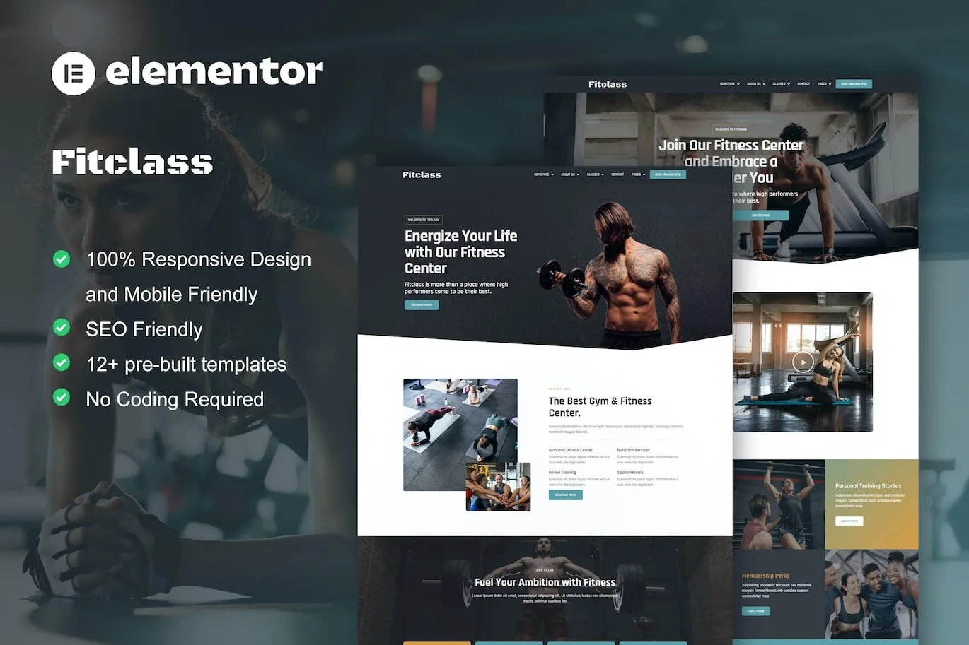 FitClass – Fitness & Gym Services Elementor Template