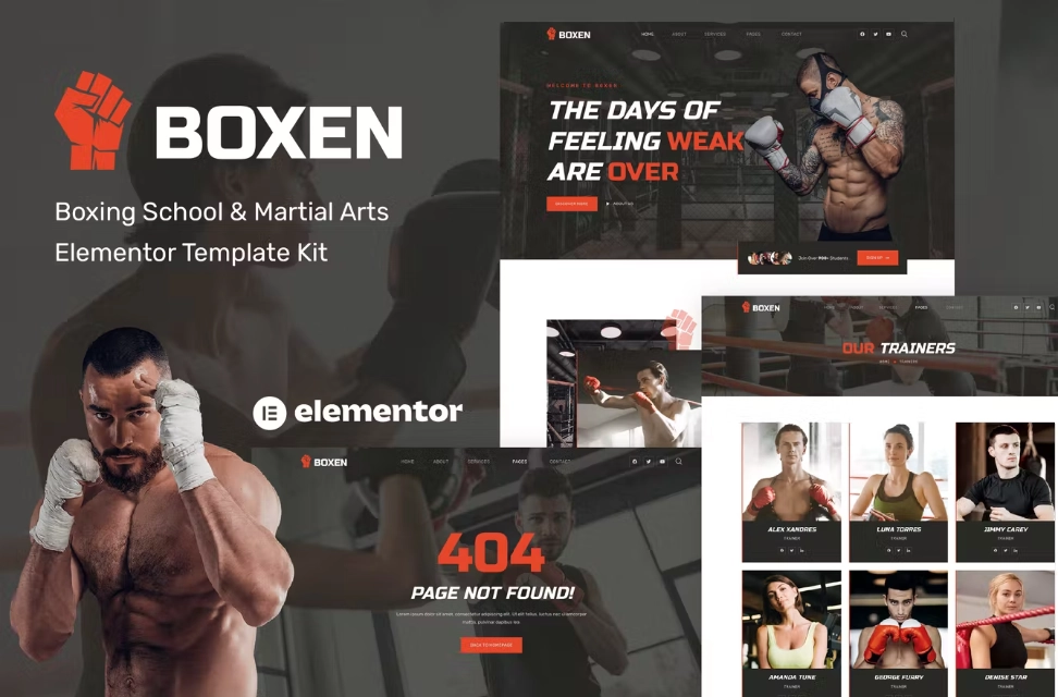Boxen – Boxing School & Martial Arts Elementor Template