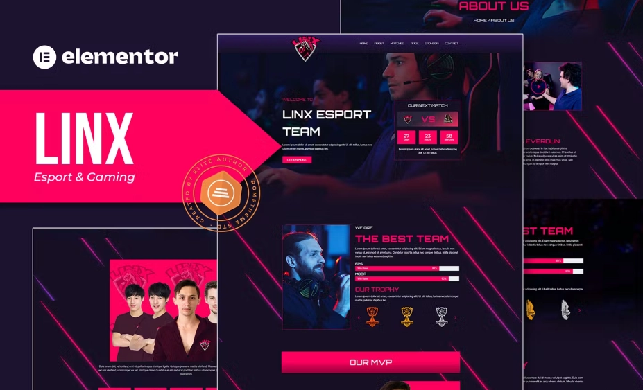 Linx – Esport & Gaming Elementor Template