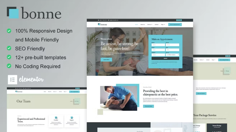 Bonne – Chiropractic & Physiotherapy Elementor Template