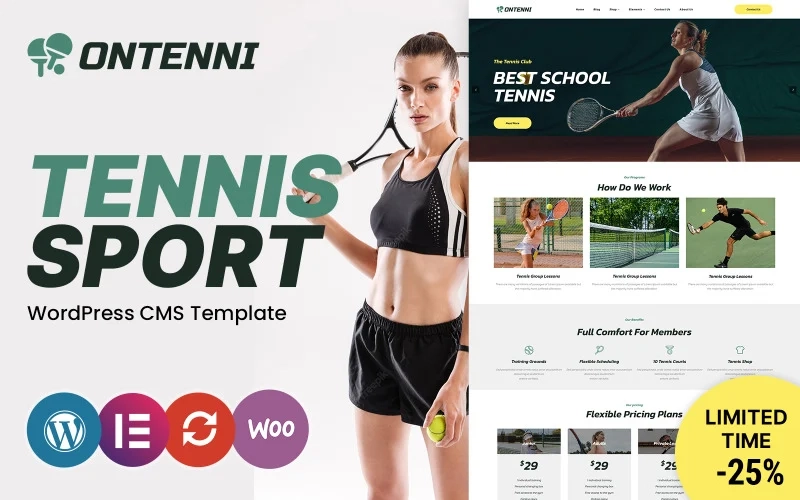 Ontenni – Tennis Club & Sports WordPress Theme