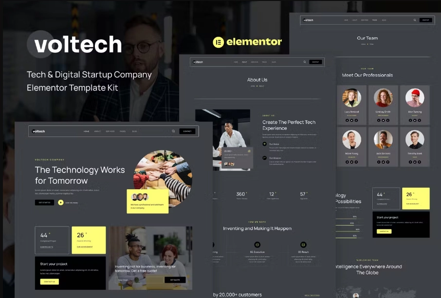 Voltech – Tech & Digital Startup Company Elementor Template