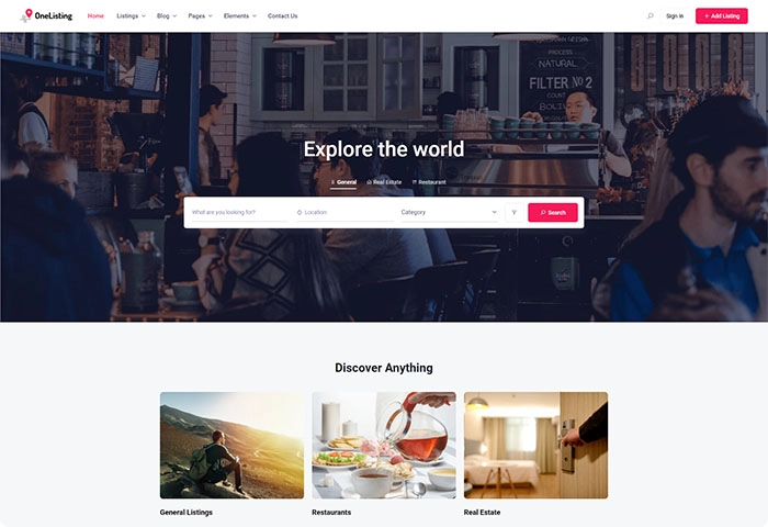 Directorist OneListing Pro – WordPress Theme for Business Directory (Premium)