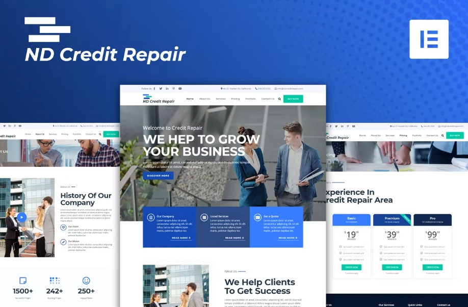 ND Credit Repair – Finance Company Elementor Template