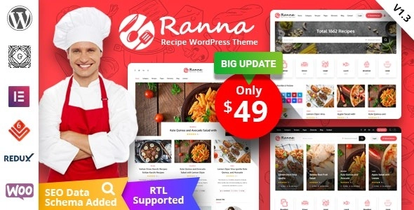 Ranna – Food & Recipe WordPress Theme + RTL