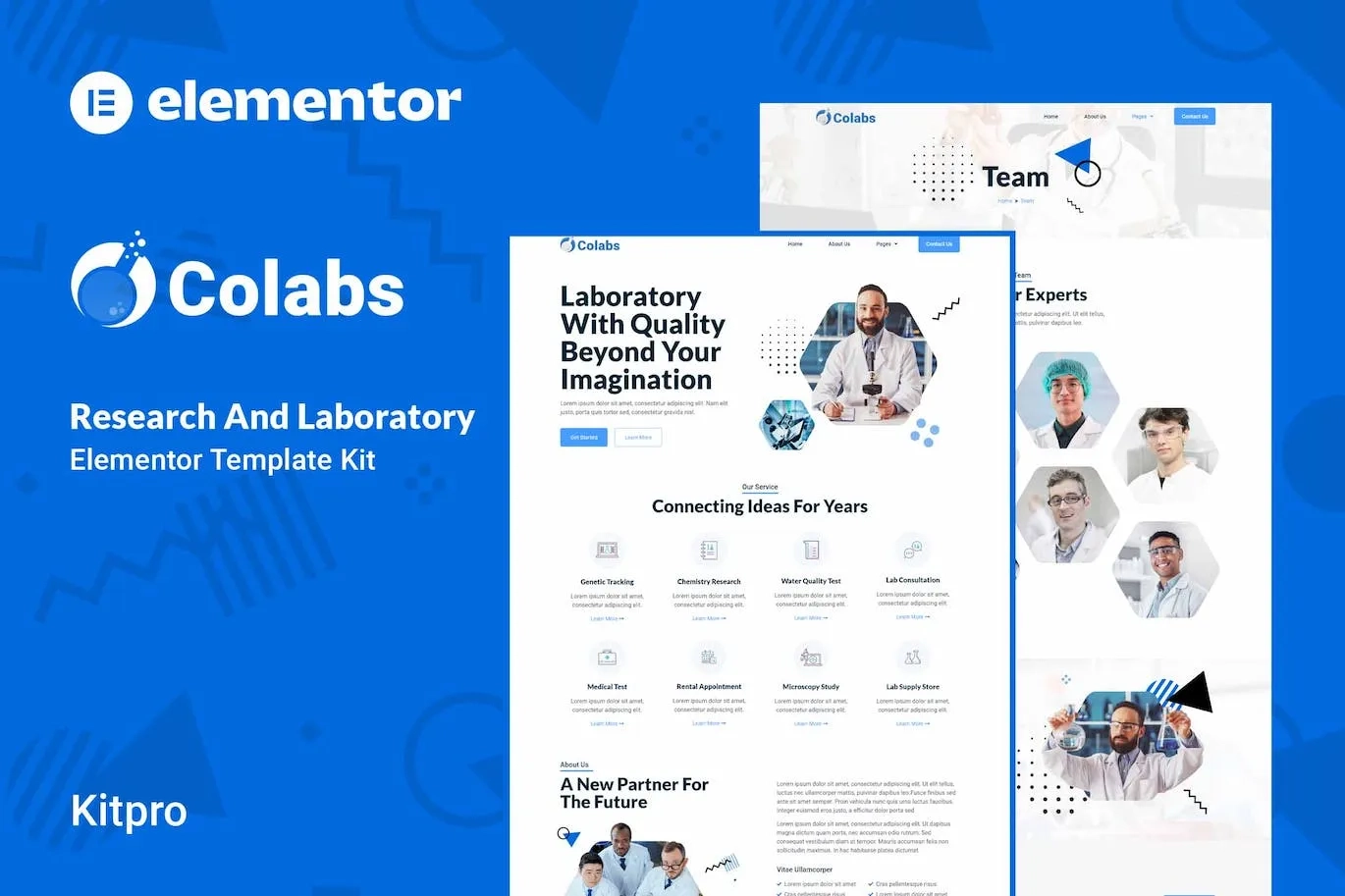 Colabs – Research & Laboratory Elementor Template