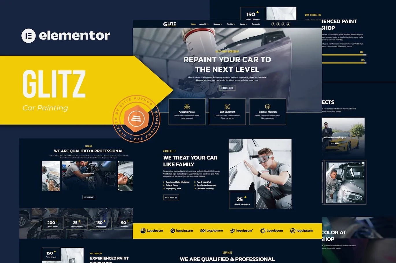 Glitz – Car Painting & Restoration Elementor Template