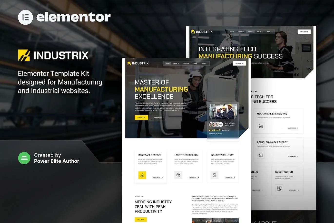 Industrix – Manufacturing & Industrial Elementor Template