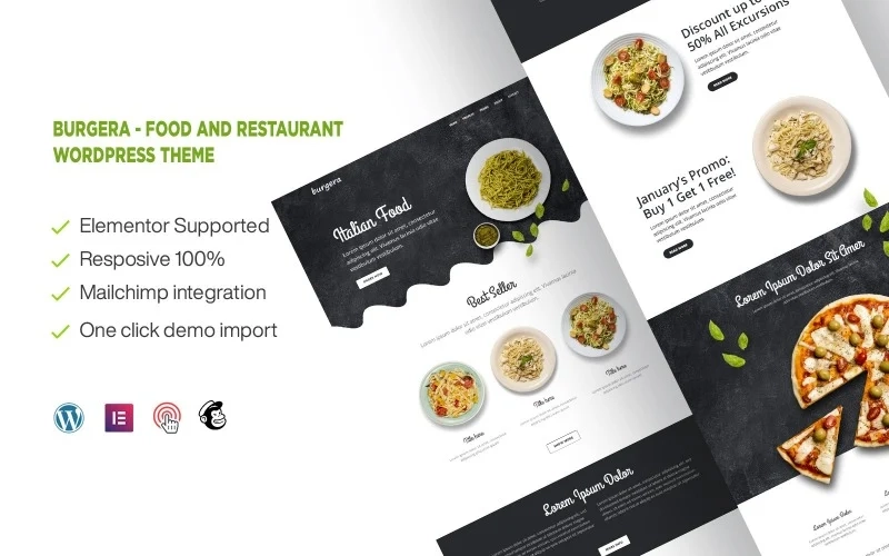 Burgera – Food and Restaurant One Page WordPress Theme