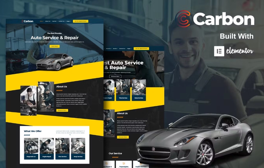 Carbon – Car Service Elementor Template