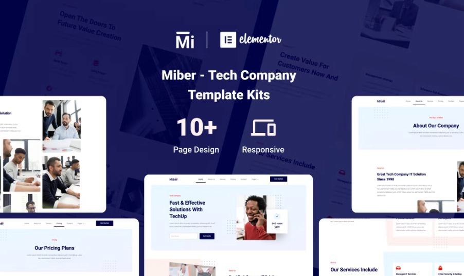 Miber – Tech Company Elementor Template
