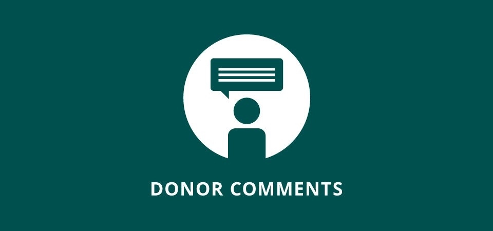 Charitable - Donor Comments