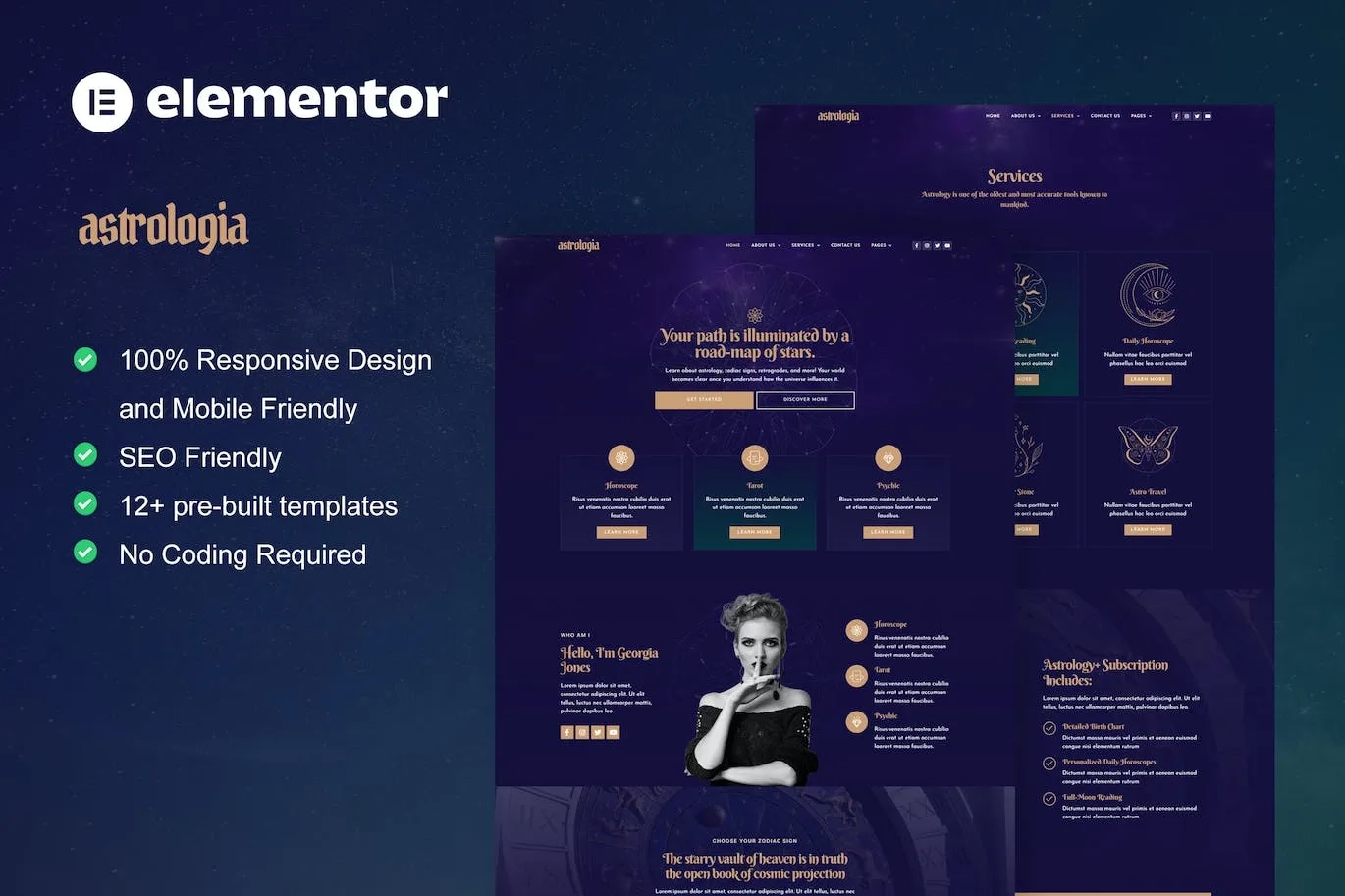 Astrologia – Horoscope Astrology Elementor Template