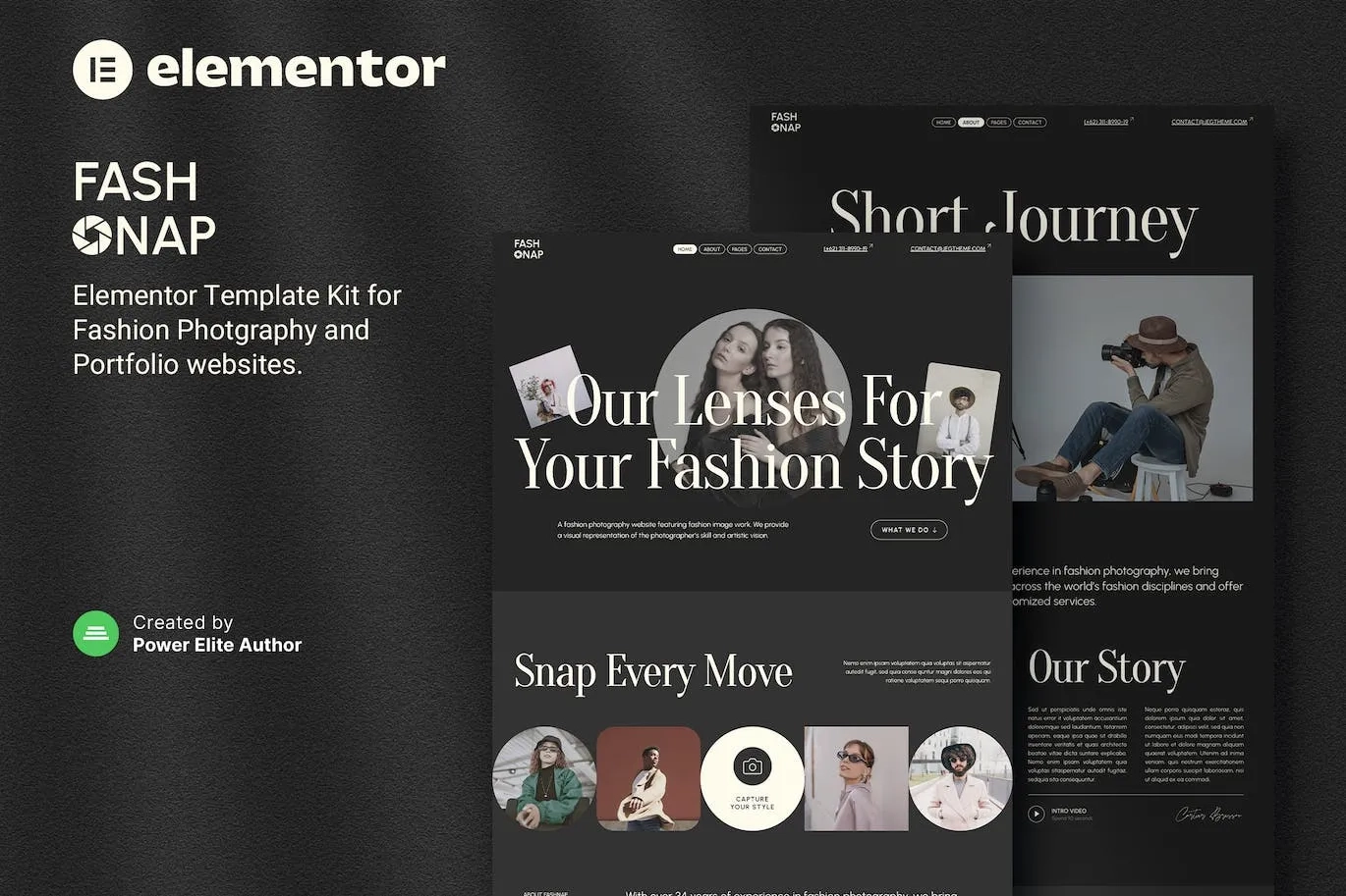 Fashnap – Fashion Photography & Portfolio Elementor Template