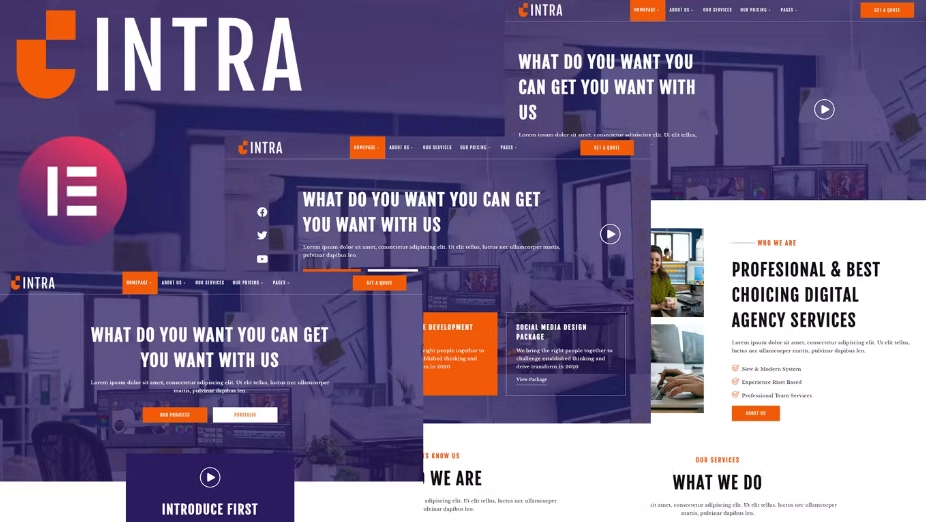 Intra – Modern Digital Agency Elementor Template