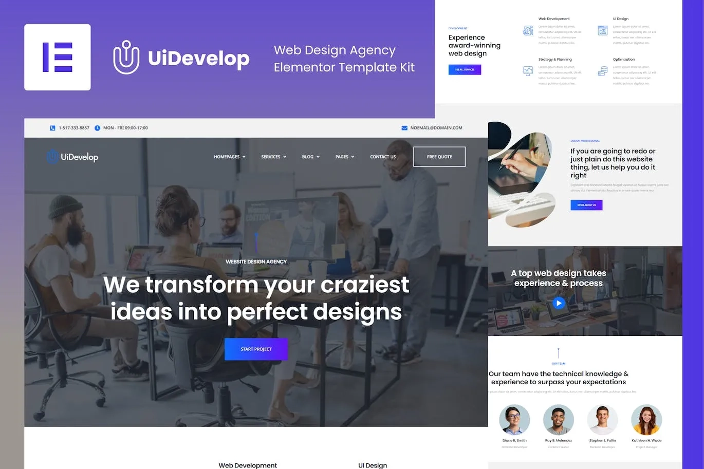 UiDevelop – Web Design Agency Elementor Template