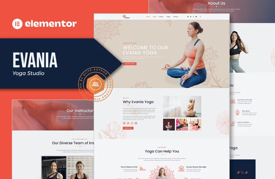 Evania – Yoga Studio Elementor Template