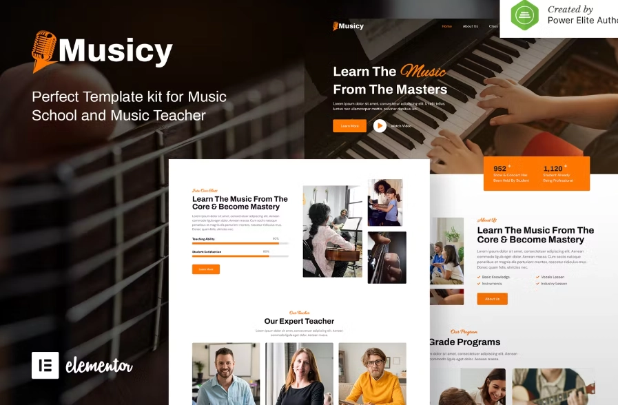 Musicy – Music School Elementor Template