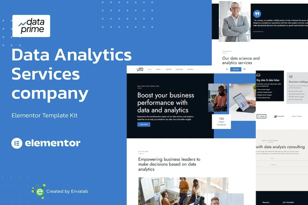 Dataprime – Data Analytics Services Elementor Template