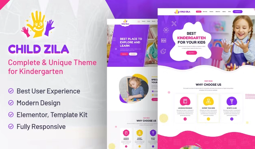 ChildZilla – Kindergarten & Childcare Elementor Template