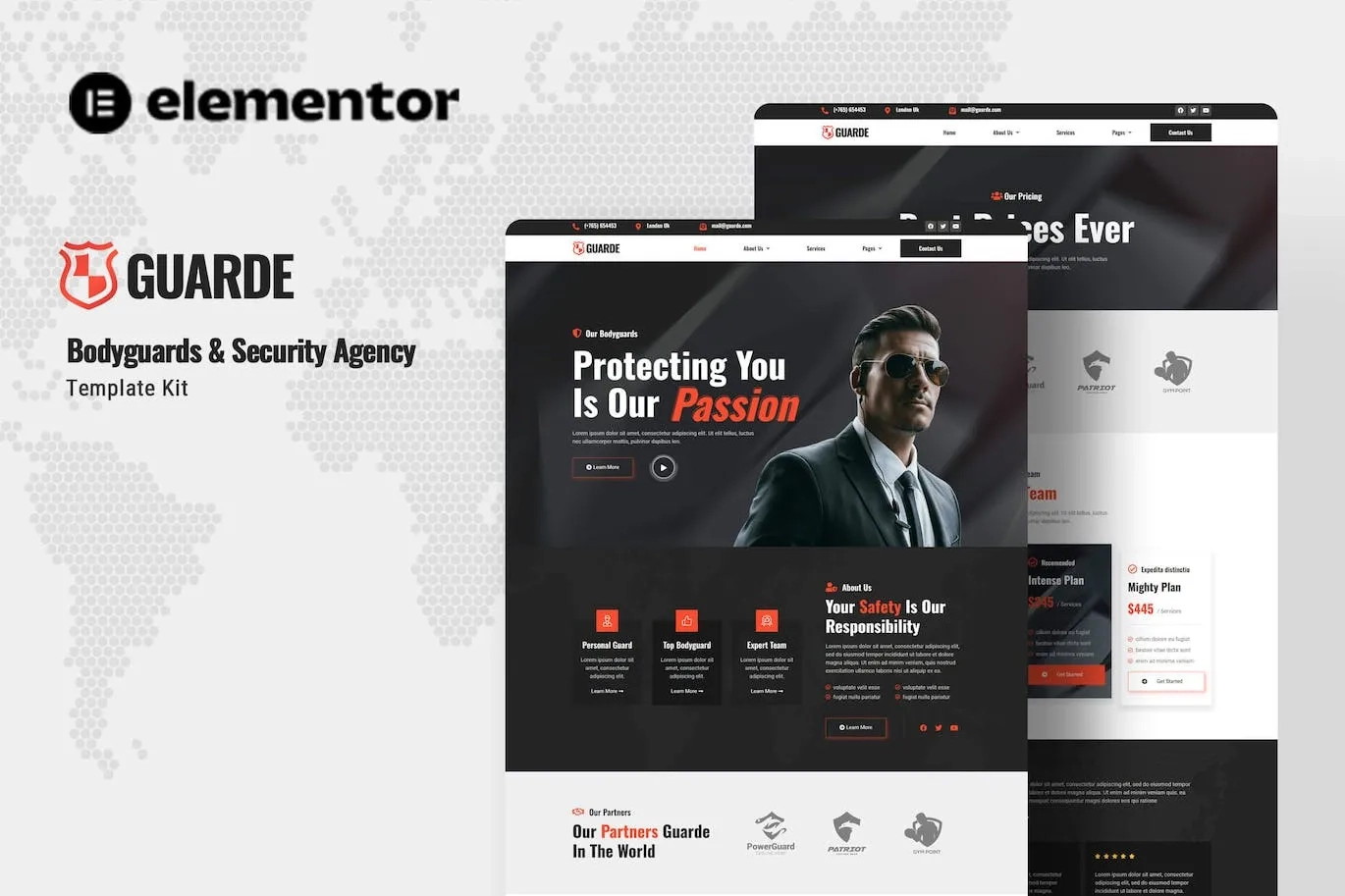 Guarde – Bodyguards & Security Agency Elementor Template