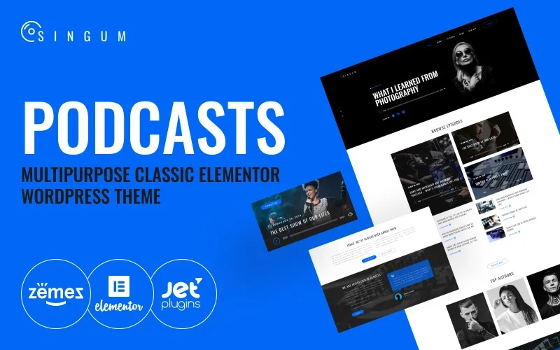 Singum – Podcaster Multipurpose Classic WordPress Elementor Theme WordPress Theme