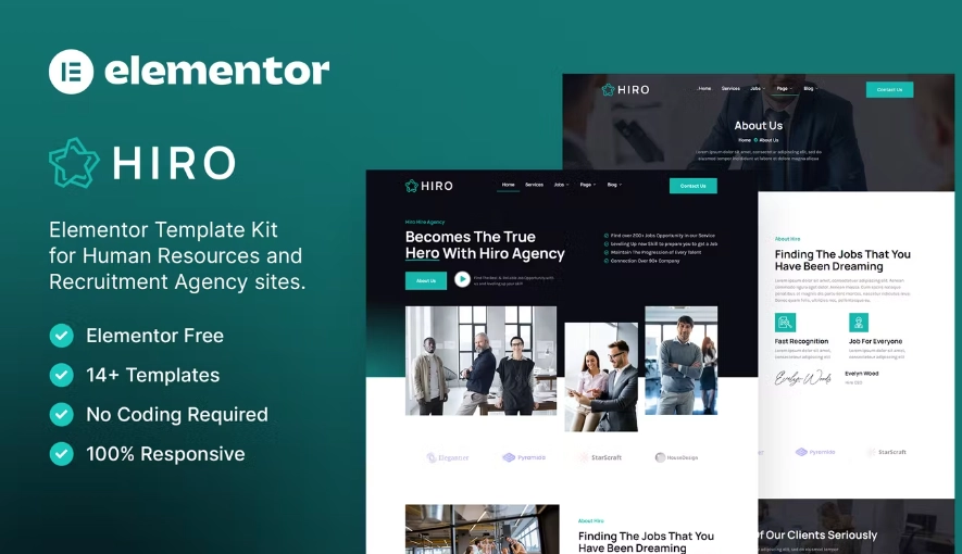 Hiro – Human Resources & Recruitment Agency Elementor Template