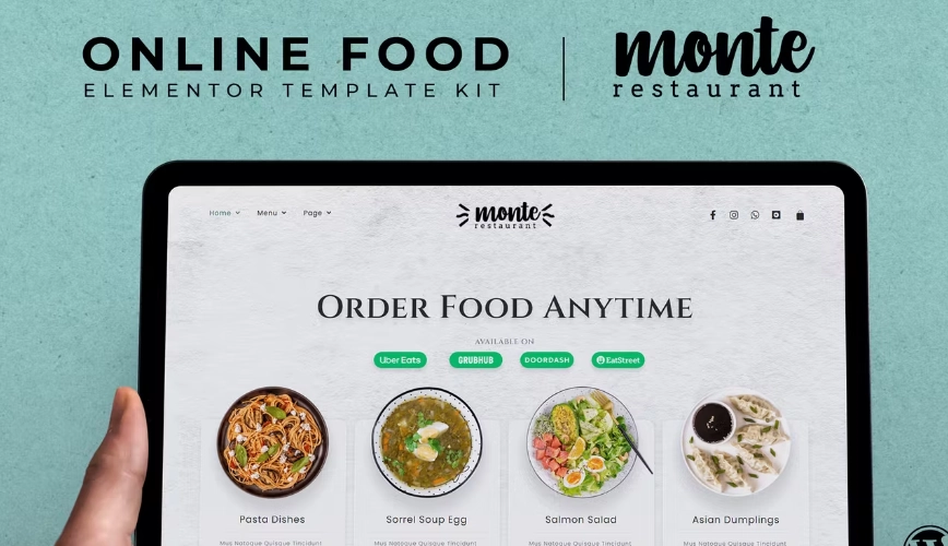Monte – Online Food Elementor Template