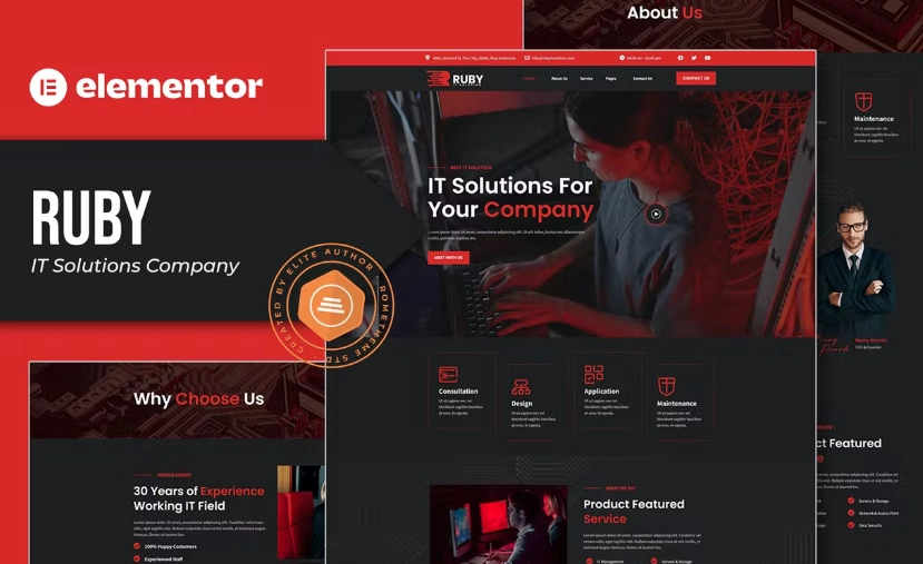 Ruby – IT Solutions Company Elementor Template