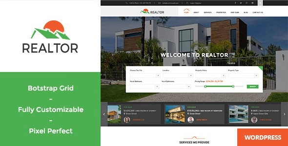 Realtor – Responsive Real Estate WordPress Theme