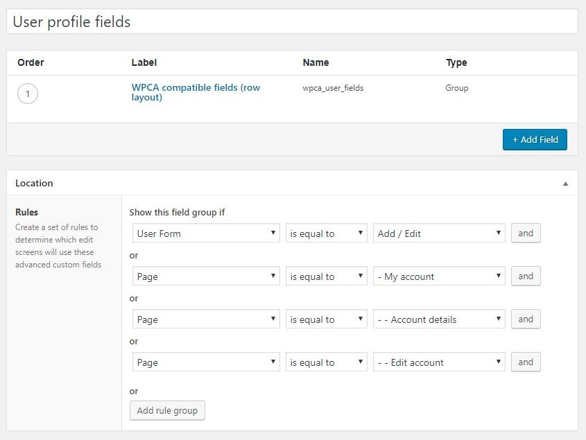 WP Customer Area - ACF Integration