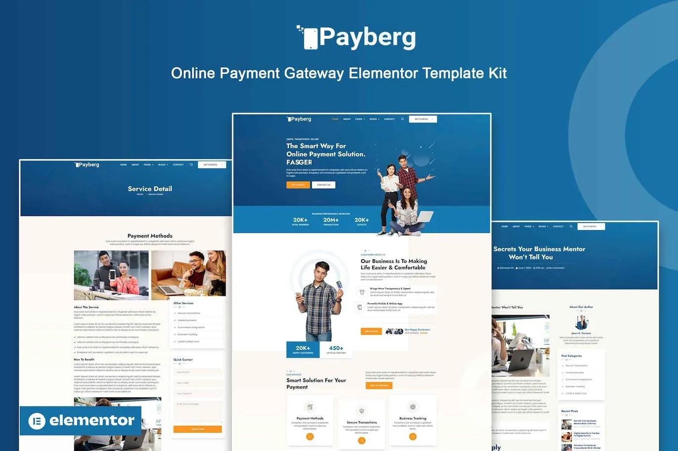 Payberg – Online Payment Gateway Elementor Pro Template