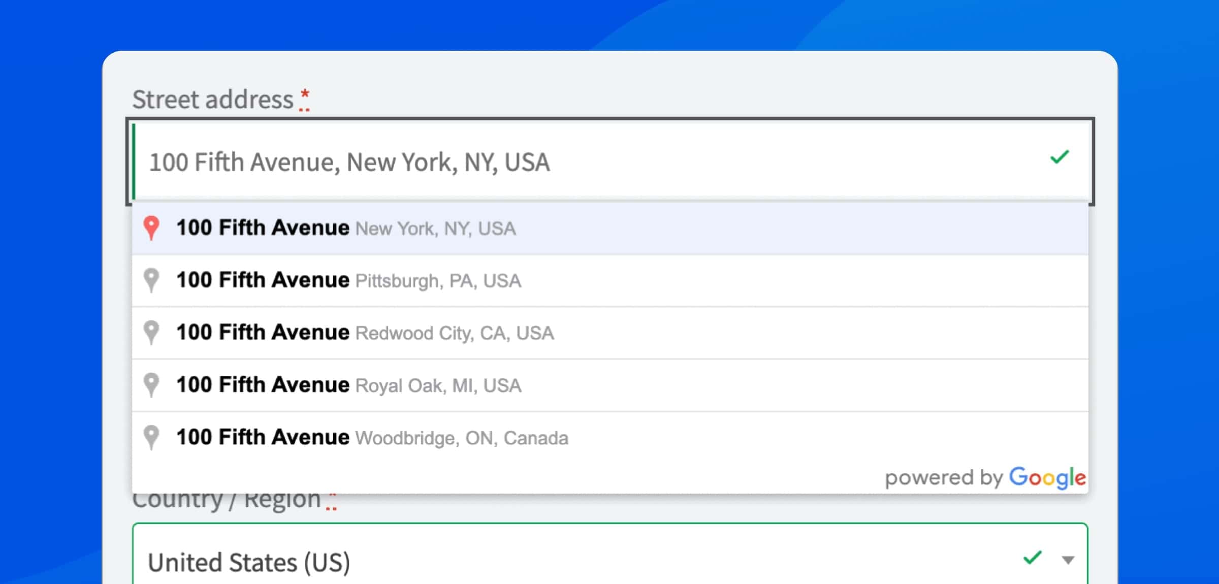 Google Address Autocomplete for WooCommerce