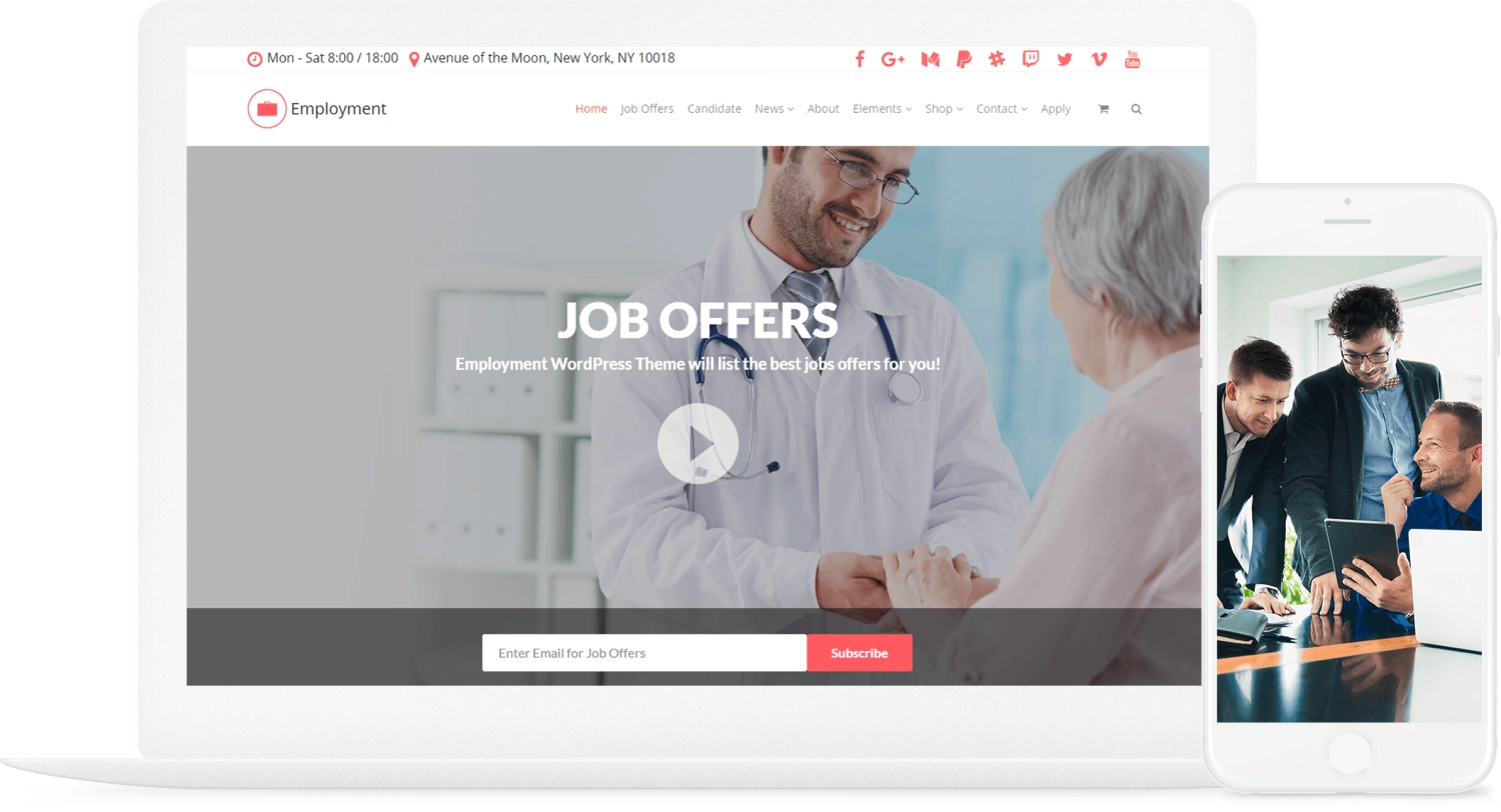 VisualModo – Employment WordPress Theme
