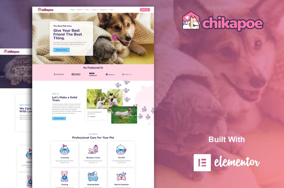 Chikapoe – Pet Care & Veterinary Elementor Template